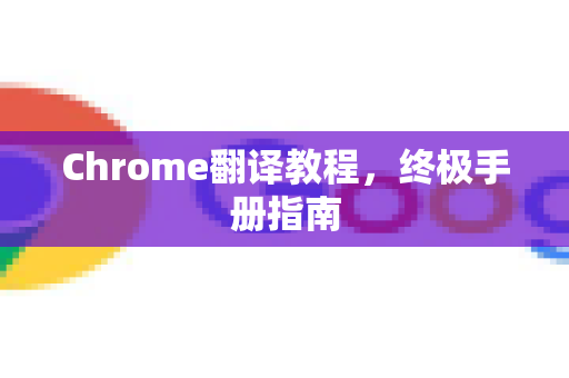Chrome翻译教程，终极手册指南