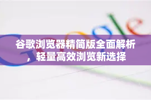 谷歌浏览器精简版全面解析，轻量高效浏览新选择