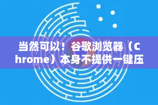 当然可以！谷歌浏览器（Chrome）本身不提供一键压缩PDF的功能，但利用它内置的打印功能，可以非常有效地实现PDF压缩。以下是几种最有效的方法