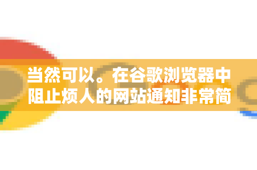 当然可以。在谷歌浏览器中阻止烦人的网站通知非常简单，您可以选择全局关闭所有网站的请求，也可以精细化管理特定网站的权限