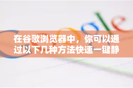 在谷歌浏览器中，你可以通过以下几种方法快速一键静音所有网页